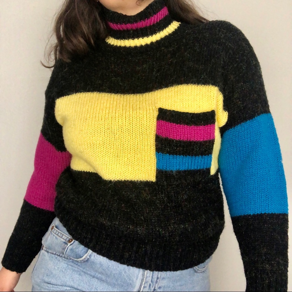 80s/90s Color Block Sweater